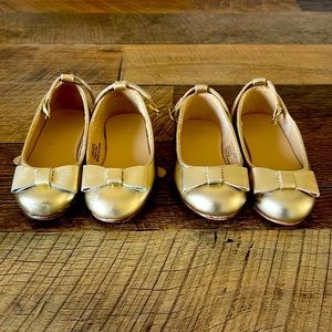 Janie and Jack Gold Metallic Bow Dress Shoe